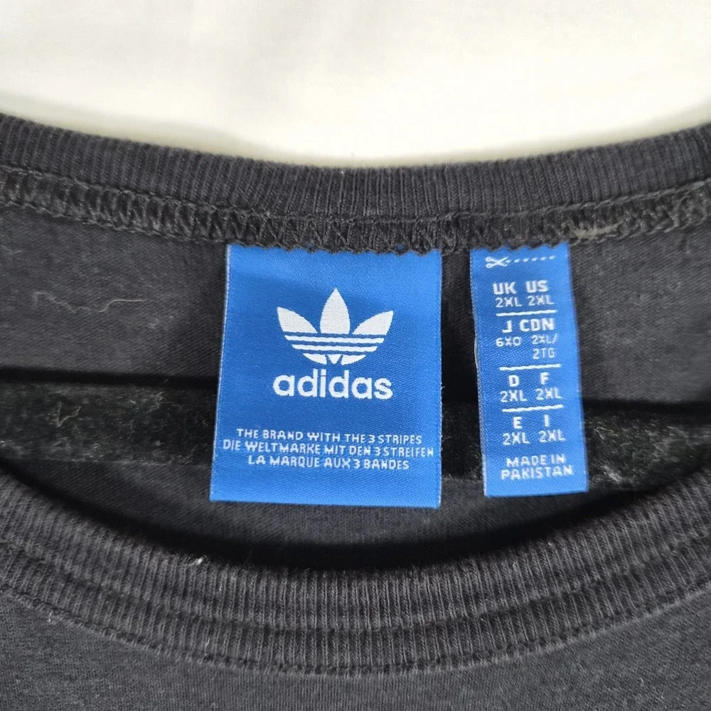 Adidas Originals Trefoil 3 Stripe Black Short Sleeve T-Shirt Men's 2XL